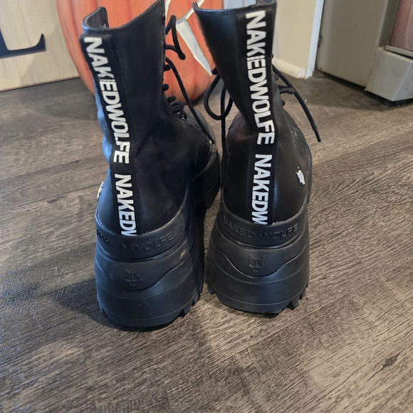 Naked Wolfe Black Platform Boots- Genuine LEATHER - Picture 4 of 7